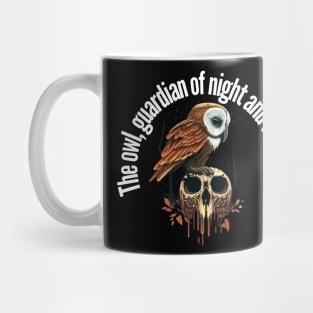 Owl on top of skull Mug